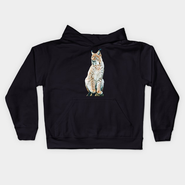 Lynx - Woodland Themed Kids Room, Funny Gifts For Forester, Cute Animals Kids Hoodie by Shirtsmania